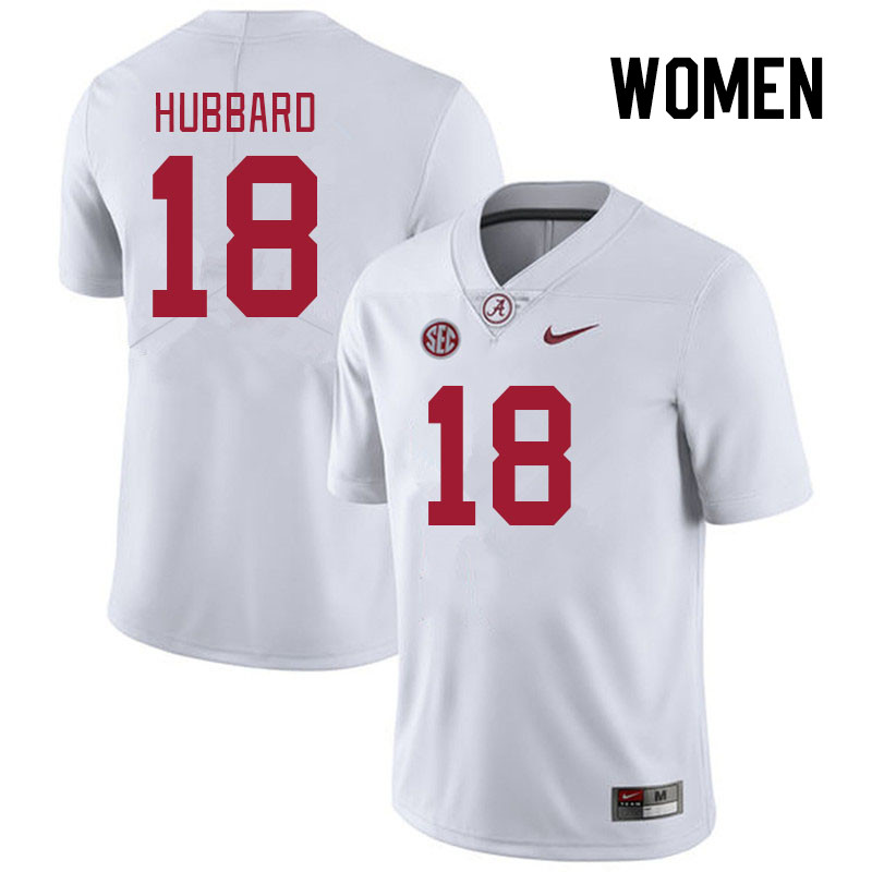 Women #18 Bray Hubbard Alabama Crimson Tide College Footabll Jerseys Stitched Sale-White